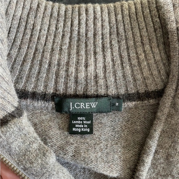 Vintage J. Crew 100% Lambs Wool Sweater Quarter Zip Sweater Nordic Fair Isle - Picture 5 of 11
